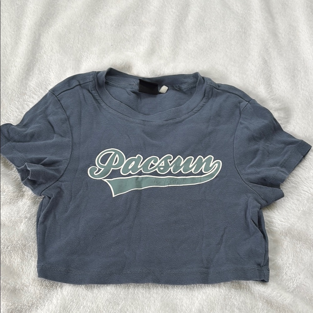 PacSun Slate Blue Cropped Tee